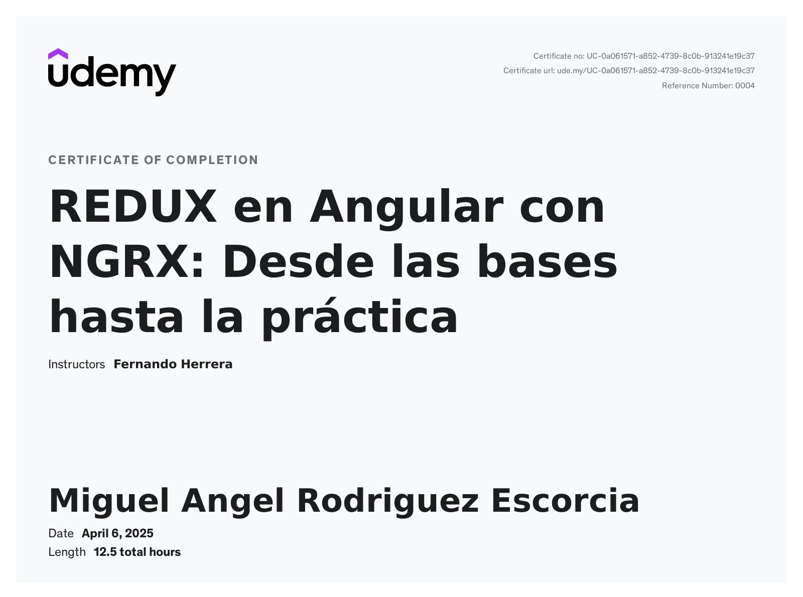 Certificado Redux